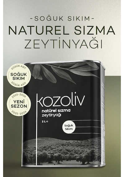 Kozoliv Soğuk Sıkım Naturel Sızma Zeytinyağı Teneke 2 L