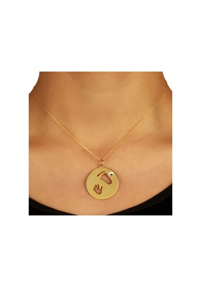 Kuyumcudukkani Bebeğimin El Ve Ayağı Kolyesi-35015-g Gold