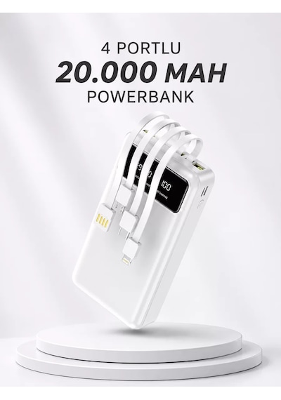 Powerbank Şarj Cihazı 4 Çıkışlı 20.000 Mah Powerbank Kompakt Yüksek Kapasiteli Hızlı Şarj Renkli 58318842