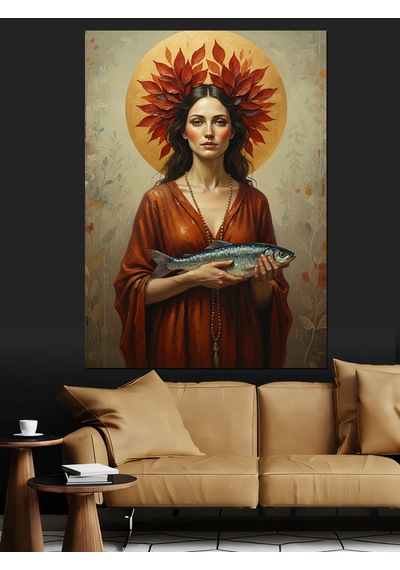 Ahşap Tablo Balık Vekadın Sanat Eseri