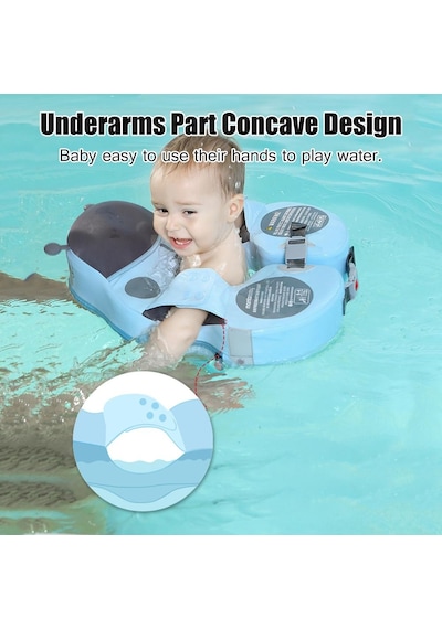 Sarı Mambobaby Sevimli Bebek Yüzme Şamandırası Şişme Olmayan Bebek Yüzme Şamandırası Yumuşak Su Geçirmez Cilt Dostu With Canopy Sarı
