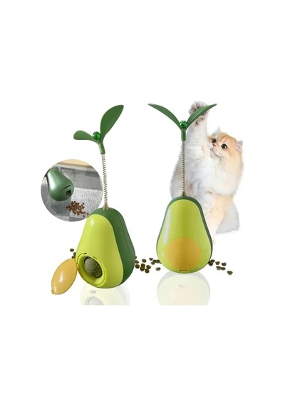 Mey İthalat Avokado Şeklinde Kedi Naneli Ve Mama Hazneli Kedi Oyuncağı