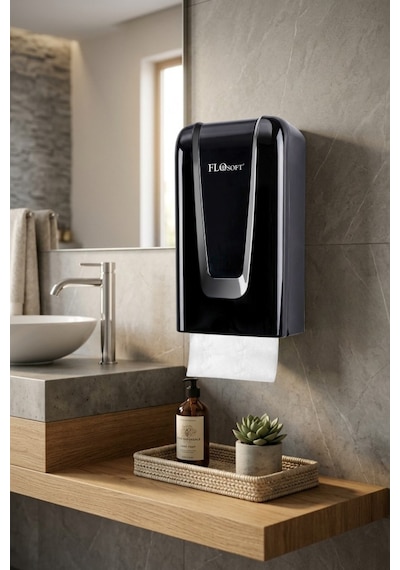 C Katlama Kağıt Havlu Dispenseri F148s, Şık Hijyenik Duvara Monte Mutfak Banyo Wc Kağıt Verici Siyah
