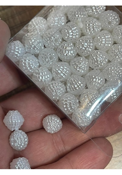 8 Mm Kabartma Delikli Inci Boncuk 30 Gr