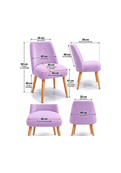 Arya Makyaj Masası Sandalyesi Teddy Kumaş Ahşap Ayaklı Dekoratif Sandalye Mutfak, Salon, Makyaj Pufu Ve Çalışma Sandalyesi Lila Arya Makyaj Masası Sandalyesi Teddy Kumaş Ahşap Ayaklı Dekoratif Sandalye Mutfak, Salon, Makyaj Pufu Ve Çalışma Sandalyesi Lila
