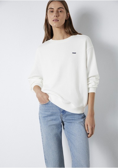 Mavi - Mavi Nakışlı Ekru Sweatshirt 1s10366-70057 Ekru