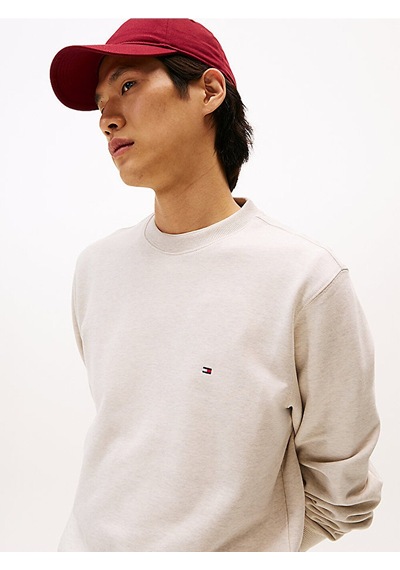 Tommy Hilfiger Essentıal Terry Crewneck Erkek Bej Sweatshirt - Mw0mw37237
