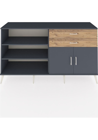Hyperion Konsol 3 Raflı 2 Çekmeceli 2 Kapaklı 176x44x99 Antrasit- Antrasit-antrasit/çam