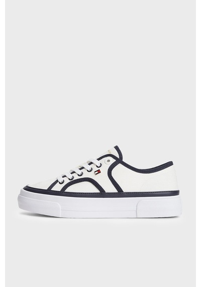 Tommy Hilfiger Platform Kanvas Sneaker Ayakkabı Kadın Ayakkabı Fw0fw09394 0g7 Ekru