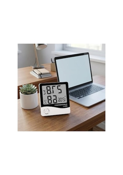 Dijital Termometre Ve Higrometre, Lcd Ekran İle 10x10 Cm Ölçüsünde