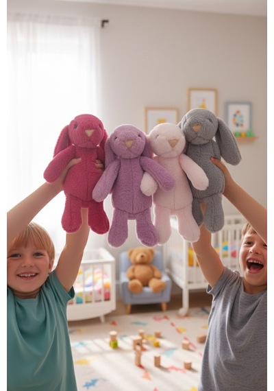Yumuşacık Peluş Tavşan Hediyelik Bebek Uyku Ve Oyun Arkadaşı 45 Cm Oyuncak Pembe
