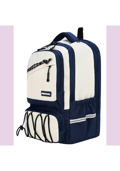 Ortopedik Ultra Lüx Büyük Boy 45 32 25 Cm Su Geçirmez Laptop Bölmeli Sırt Çantası Lacivert