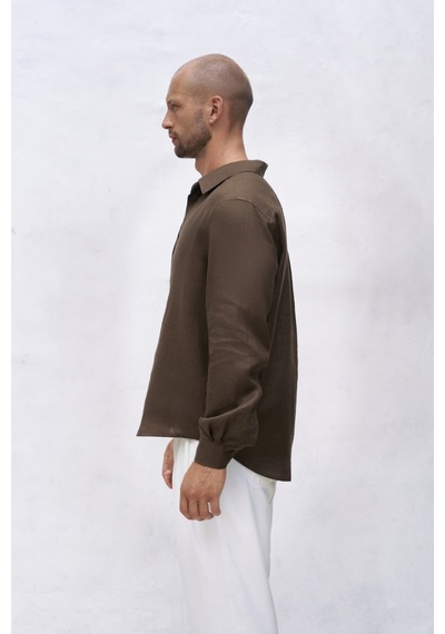 Mai Collection Mai Studios Co. Bice Kahve Keten Oversize Erkek Gömlek Kahve Mai Collection Mai Studios Co. Bice Kahve Keten Oversize Erkek Gömlek Kahve