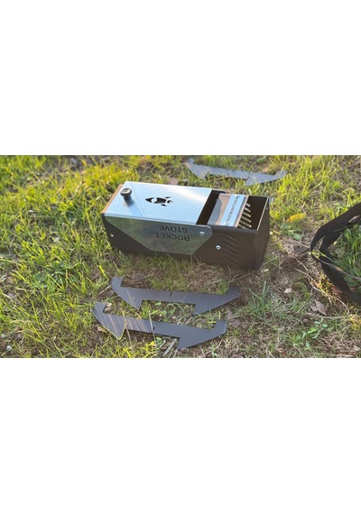 Roket Soba, Rocket Stove, Kamp Ocağı, Odunlu Kamp Sobası Çantalı Siyah