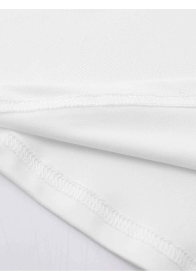 Startmore El Ve Kalp Baskılı Düşük Omuz Oversize Tişört Beyaz