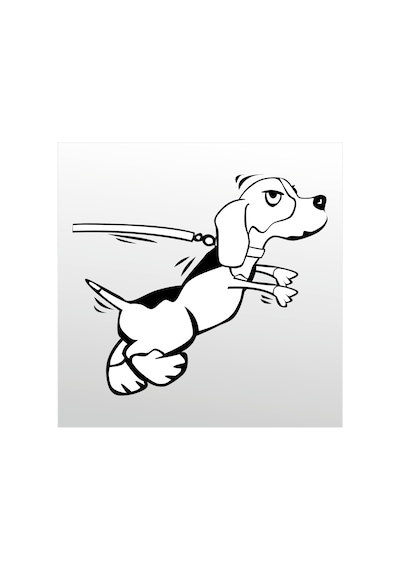 Folyo Sticker Kızgın Köpek 130cm Uzunluk Siyah