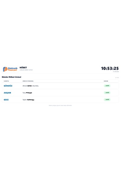 Wifi Günlük Nöbet Listesi Panosu Modülü Smart Tv Uyumlu Dijital Duyuru Ekranı Sistemi