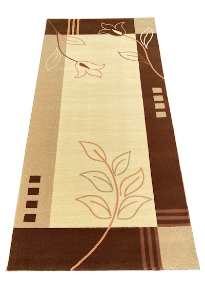 Saray Halı Klasik 1938 Krem 100x200 Kahve Yolluk 2 Metre Açık Kahverengi - Krem