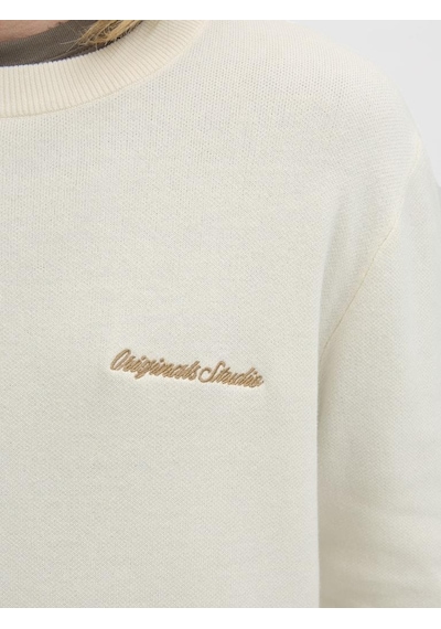 Jack & Jones Jornorrebro Light Knit Erkek Bisiklet Yaka İnce Triko Kazak Beyaz
