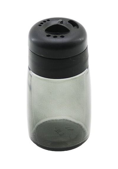 Qlux C-00366 Siyah İnci Tuzluk Ve Baharatlık 100cc Plastik Kapak 3 Sitil Döküm Siyah Şeffaf Cam - 30'li Paket Diğer