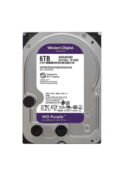 Wd Purple Wd64purz 6tb 256mb 5400 Rpm 7/24 Güvenlik Diski