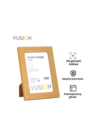 Vusıgn Vs650 Mdf Fotoğraf Çerçevesi 10x15 Cm Ahşap Renk - Duvar Askılı Çerçeve