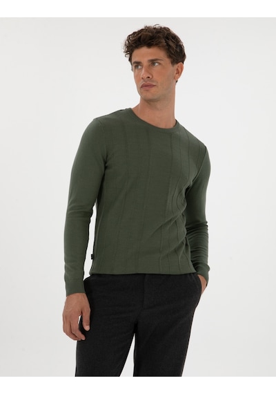 Pierre Cardin Erkek Koyu Haki Kazak /triko 50315584-vr111 Koyu Haki