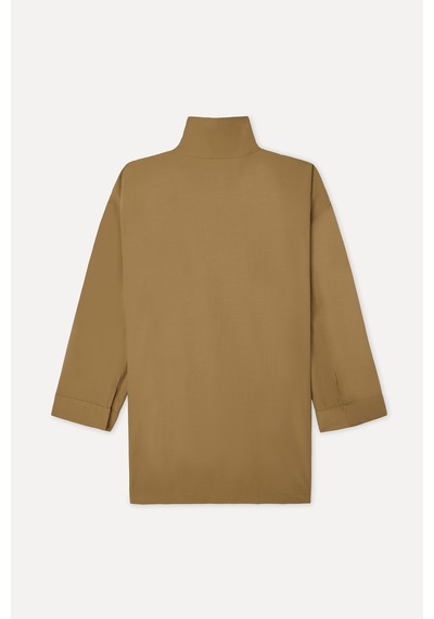 Mudo Kadın Kadın Bej Rengi Oversize Dik Yaka Uzun Trençkot 1271859 Koyu Bej