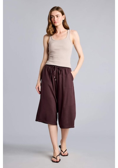 Defacto Yüksek Bel Crop Fit Kahverengi Belmando Kapri I6798az26smbn340 Kahve-bn340