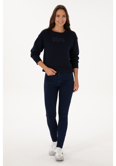 U.S. Polo Assn. Kadın Lacivert Bisiklet Yaka Basic Sweatshirt 50307752-VR033
