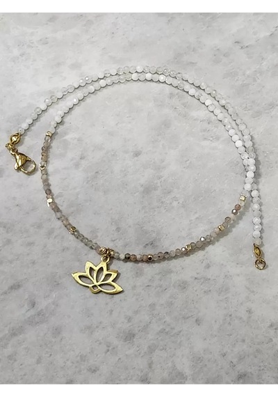Aytaşı Ve Güneş Taşı Minimal Lotus Kolye Çok renkli