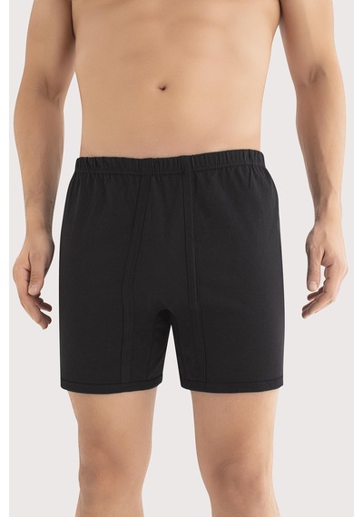 Arma Yıldız Erkek Paçalı Külot Boxer 6'lı Paket Siyah %100 Pamuk Penye Siyah