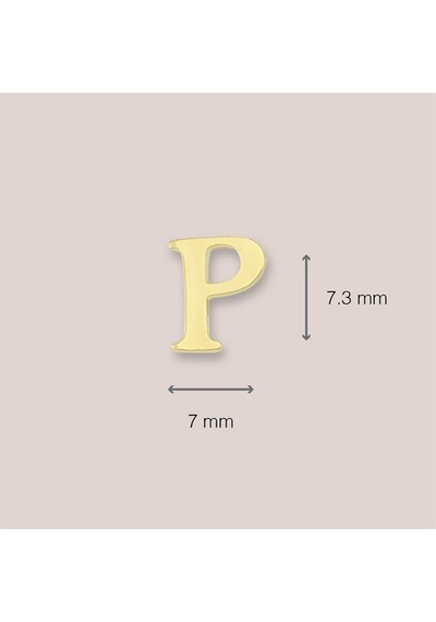 Goldkupe 14 Ayar Altın P Harf Küpe 0,40 Gr-1375