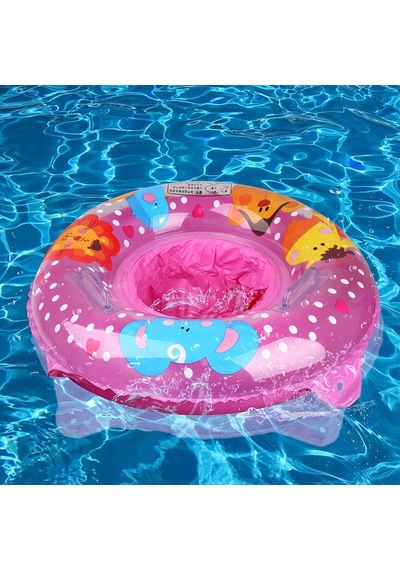 0-3 Yaş 50 Cm Pembe Oturaklı Bebek Şişme Deniz Simidi, Çocuk Deniz Can Simidi, Bebek Yüzme Koltuğu Pembe