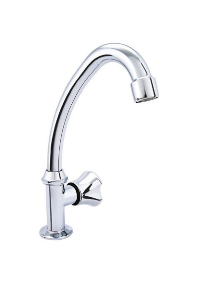 Topaç Tekli Lavabo Bataryası Dönerli Alttan Krom