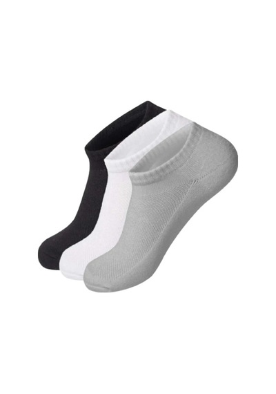 Viatom Sneakers Cotton Erkek Çorap 9 Lu Görünmez Çorap Beyaz - Gri