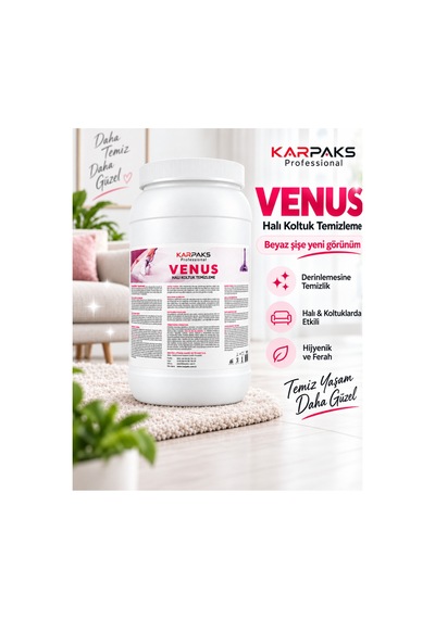 Professional Venus Halı Koltuk Temizleme Deterjanı 3 Kg Konsantre Profesyonel Leke Çıkarıcı Tekli