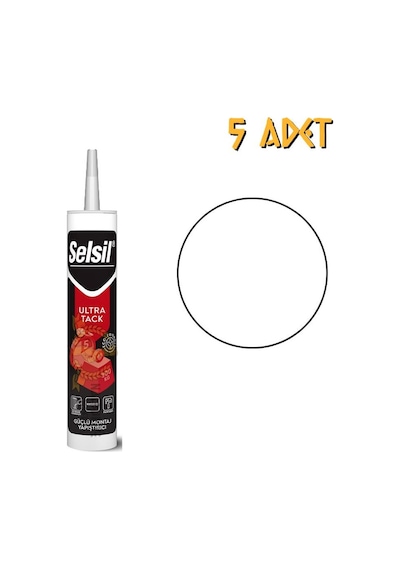 Selsil Ultra Tack Güçlü Korniş Yapıştırıcı Beyaz 290 Ml. - 5 Adet