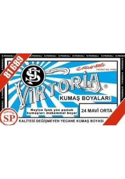 24 Orta Mavi Renk Kumaş Boyası Viktoria