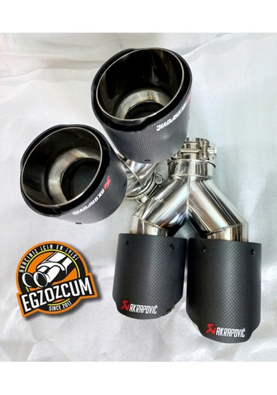 90 Mm. Akrapoviç Egsoz Eksoz Ucu İçi Krom Dual Çiftli Mat Karbon Sağ/sol Takım Uyumlu