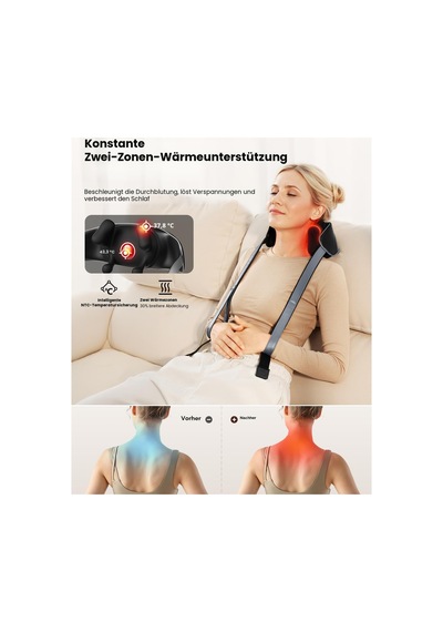 Bob And Brad 4d Shiatsu Boyun Masajı, Boyun, Omuzlar İçin Isıtmalı, Kablosuz Ve Elektrikli Masaj Cihazı, 2 Masaj Ve Sıcaklık Seviyesi, Erkekler Ve Kadınlar İçin Mükemmel Bir Hediye