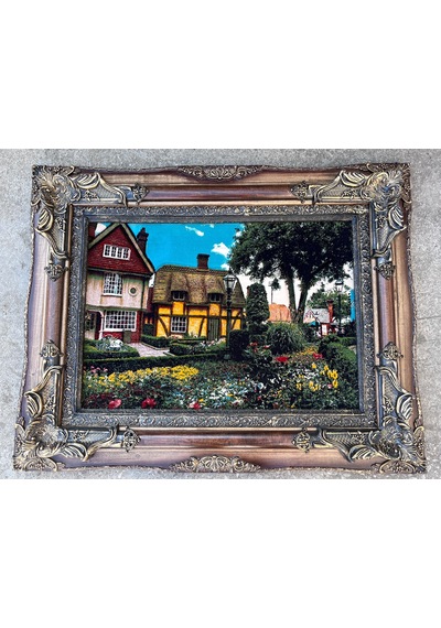Brugge'de Bir Park Adlı İran Tebriz Halı Tablo 95x75cm - Duvar Halı Kilim Tablo