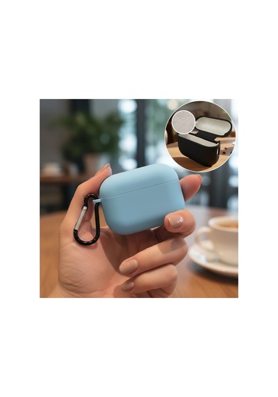 Apple Airpods Uyumlu Pro 2.nesil Kılıf Askı Aparatlı Lansman Bebe Mavisi