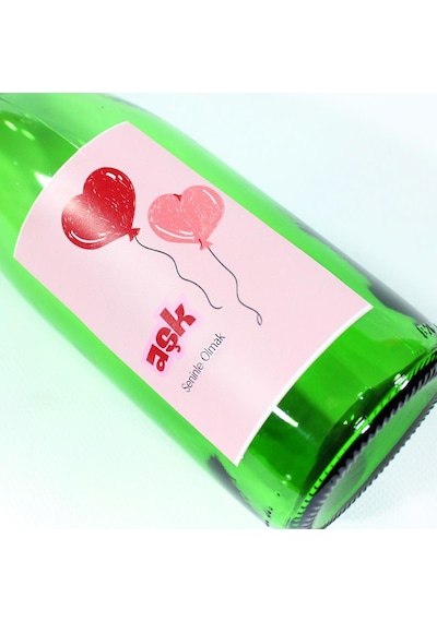 Sevgililer Günü Konseptli Sosluk Yeşil 750 Ml Akıtıcılı Kalp Balonlar Yeşil