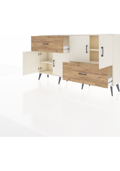 Arges Konsol 3 Raflı 2 Çekmeceli 4 Kapaklı 176x30x99 Aytaşı-aytaşı/çam Aytası/atlas Çam - Aytası
