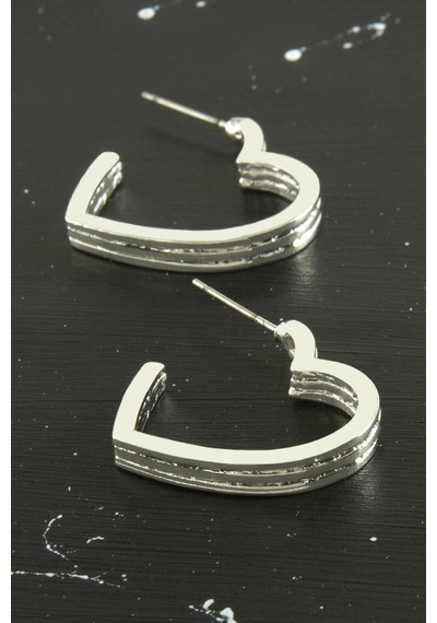 Zenviac456 Kalp Trend Metal Küpe Zenviac45678 Gümüş 61544190