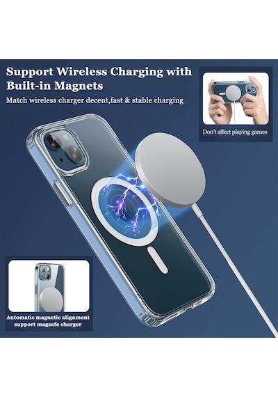 Apple Uyumlu iPhone 13 Mini Kılıf Magsafe Magnetic Crystal - Şeffaf