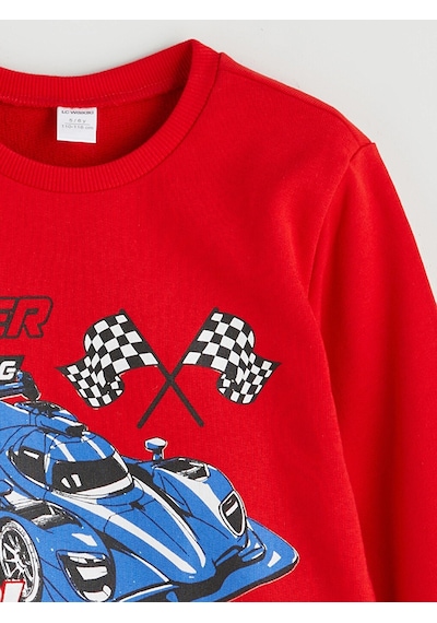 LC Waikiki Lcw Kids Kırmızı Bisiklet Yaka Baskılı Uzun Kollu Erkek Çocuk Sweatshirt Brıght Red LC Waikiki Lcw Kids Kırmızı Bisiklet Yaka Baskılı Uzun Kollu Erkek Çocuk Sweatshirt Brıght Red