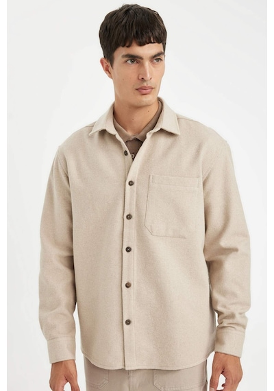 DeFacto Regular Fit Polo Yaka Basic Düz Pamuk Karışımlı Uzun Kollu Gömlek D2622AX24AUBG779 DeFacto Regular Fit Polo Yaka Basic Düz Pamuk Karışımlı Uzun Kollu Gömlek D2622AX24AUBG779