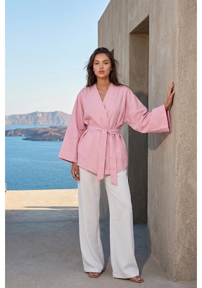 Kadın Kuşaklı Kimono 1177 Pembe